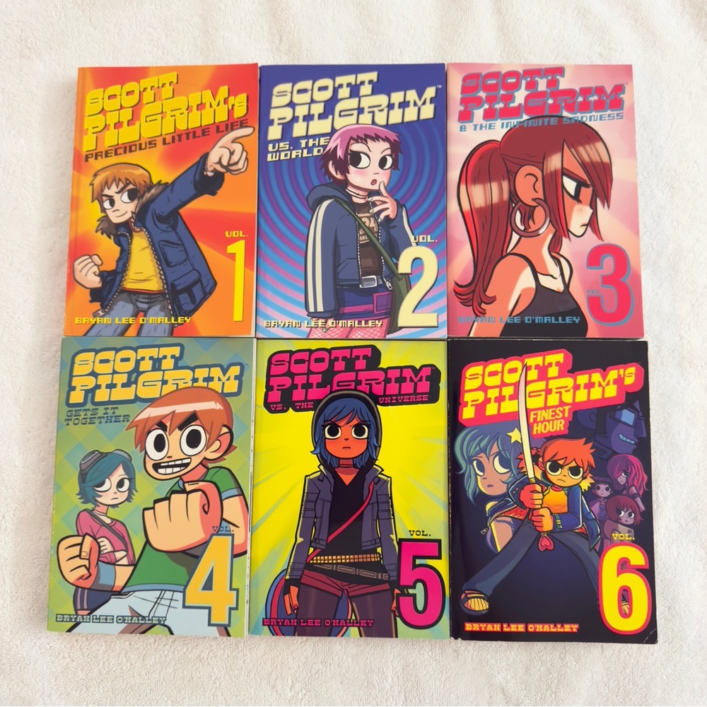 Scott Pilgrim Vol. 1-6 Complete B&W Graphic Novel Set - TPB Trade Paperback Lot